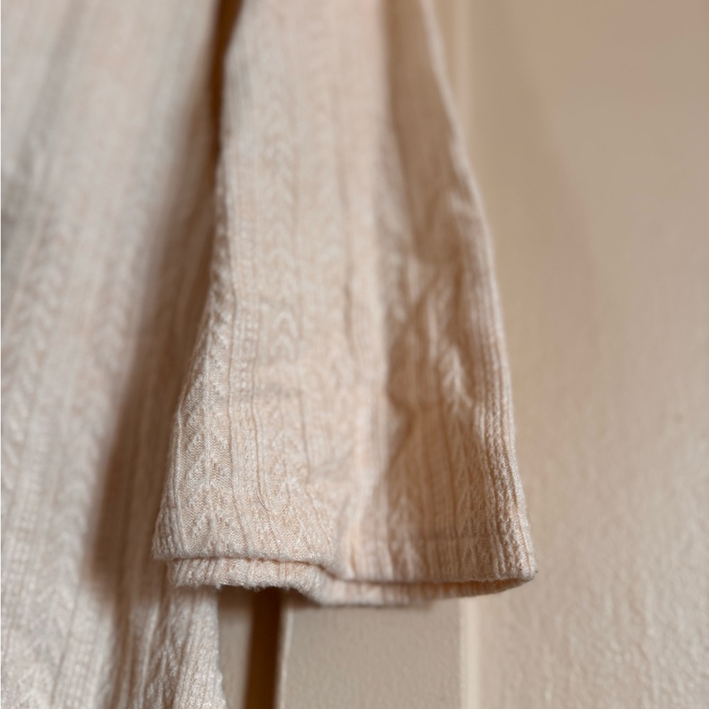 Cream Knit Long Sleeve Tie-Back Dress - Picture 3 of 5